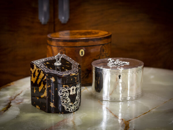 Novelty Knife Box Shaped Tea Caddy in a decorative setting