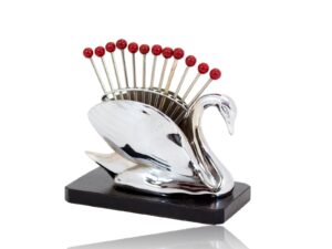 Overview of the Art Deco Swan Cocktail Stick Holder