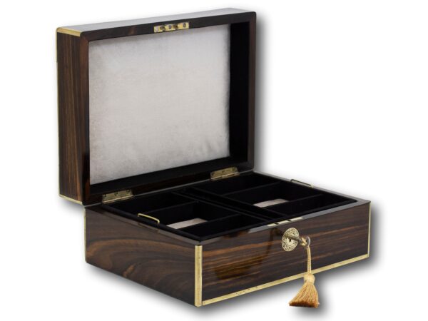 View of the Coromandel Jewellery Box with the lid open