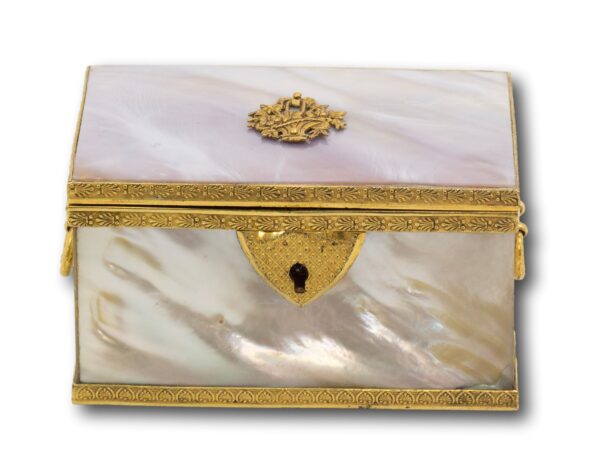 Front of the French Empire Mother of Pearl & Ormolu Box