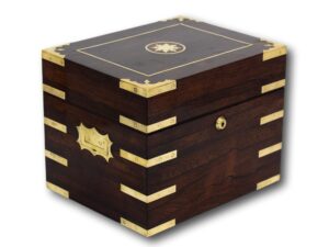 Overview of the large Rosewood Brass Bound Jewellery Box
