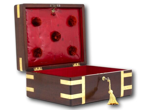 Georgian Mahogany Jewellery Box with the lid open