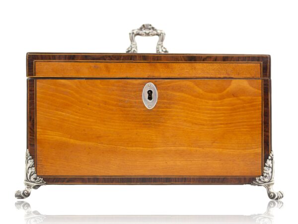 Front of the Georgian Satinwood Tea Chest