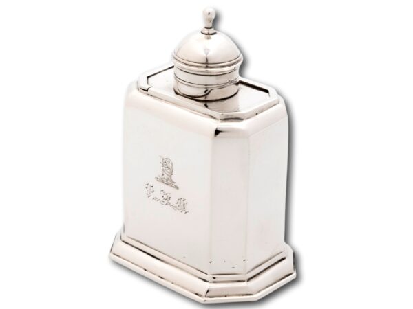 Front overview of the Sterling Silver Tea Caddy