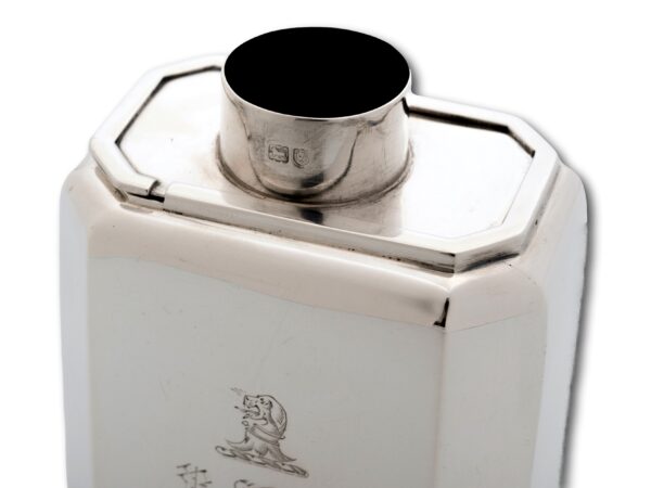 Close up of the top of the Sterling Silver Tea Caddy
