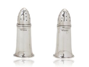 Overview of the Sterling Silver Artillery Shell Condiment Set