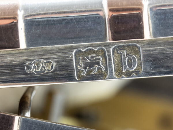 Close up of the Sterling silver hallmarks