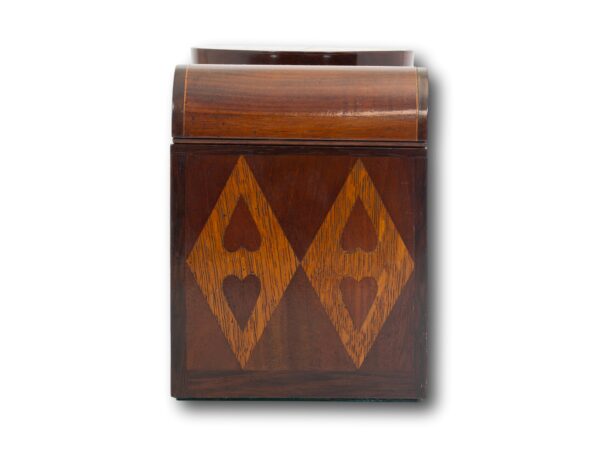 Side Profile of the Marquetry Tea Caddy