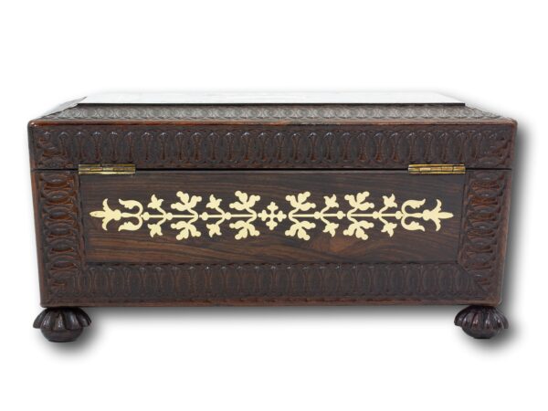 Rear of the Rosewood sewing box