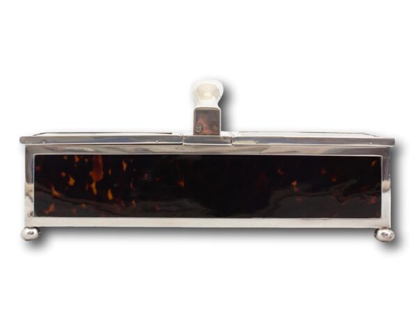 Front profile of the Silver & Tortoiseshell Humidor
