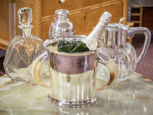 Champagne Cooler in a decorative collector's setting.