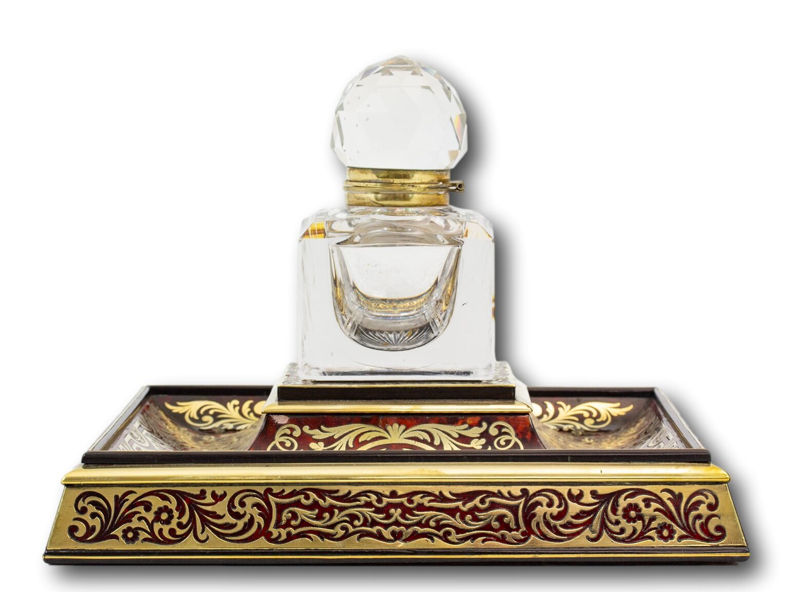 Home / Boxes / Writing / Oversized English Boulle Inkstand