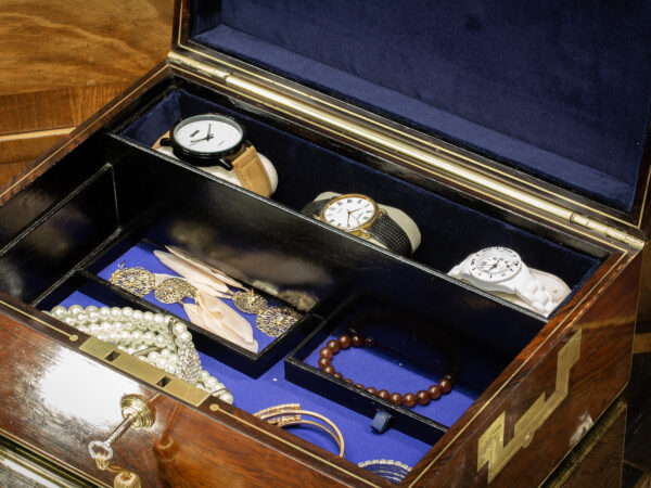 Close up of the Edwards Jewellery Box in a collectors decorative setting