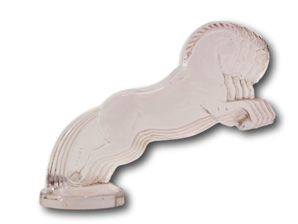 Rene Lalique Cinq Chevaux Car Mascot removed from mount side view