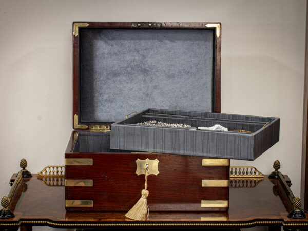 Mahogany Jewellery Box in a decorative collectors setting
