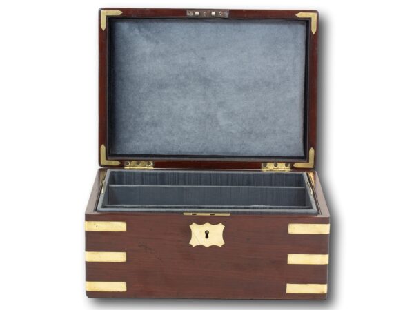 View of the Mahogany Jewellery box with the lid up