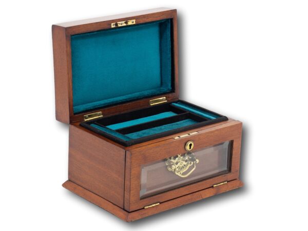 Mahogany Jewellery Box with the lid open