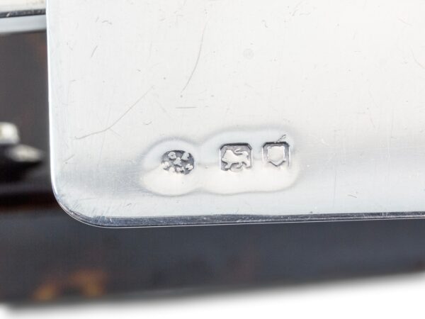 Close up of the London sterling hallmarks