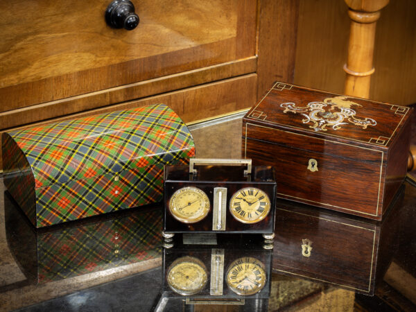 Tortoiseshell Desk Clock in a decorative collectors setting