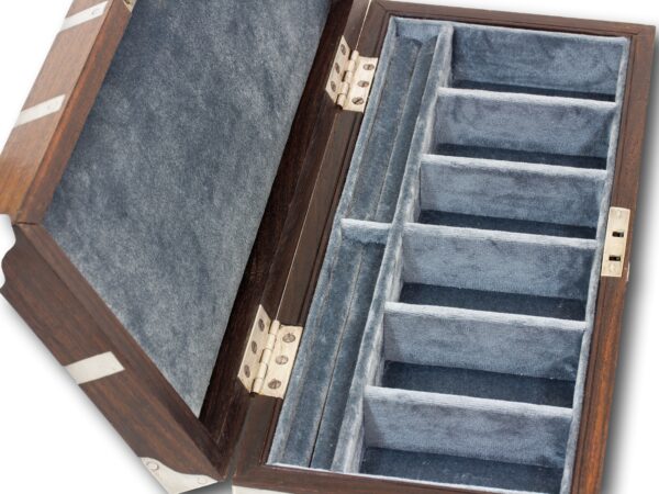 Close up of the partitions in the watch box