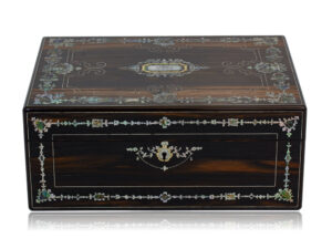 Overview of the Coromandel and Mother of Pearl Mechi Sewing Box