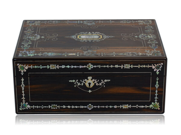 Overview of the Coromandel and Mother of Pearl Mechi Sewing Box