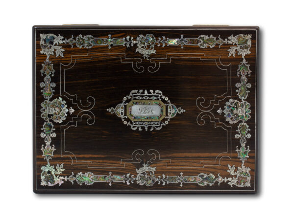 Top of the Coromandel and Mother of Pearl Mechi Sewing Box
