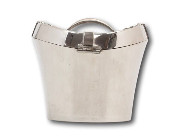 Rear of the Novelty Silver Plate Hat Box Ice Bucket