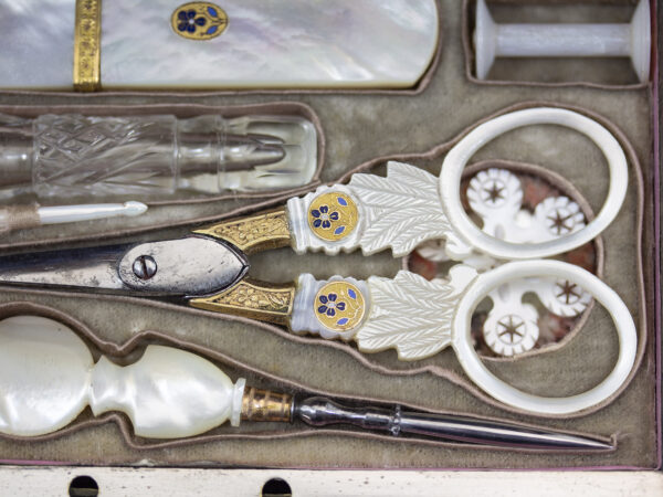 Close up of the scissors and tools