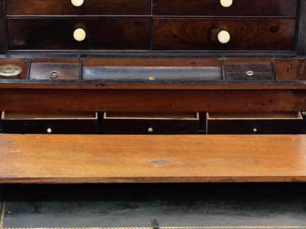 View of the three drawers in the hidden compartments
