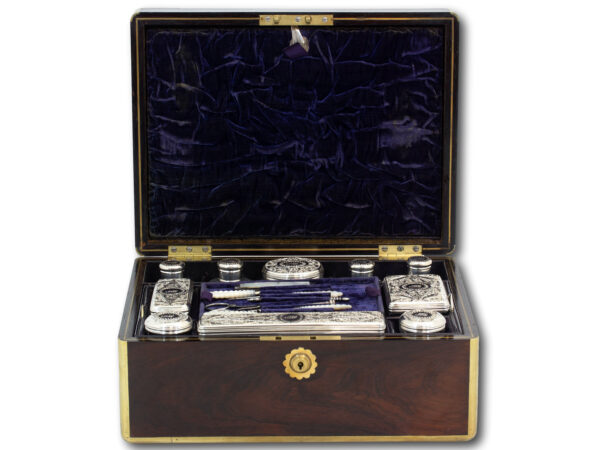View of the Rosewood Vanity Box with the Lid open