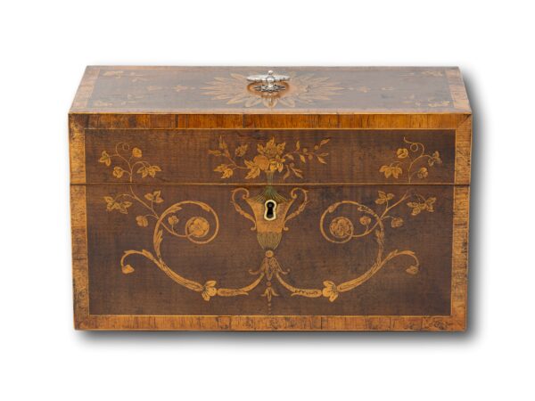 Overview of the George II Harewood Inlaid Tea Chest
