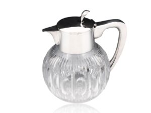 Front overview of the German Silver & Crystal Pitcher Carafe