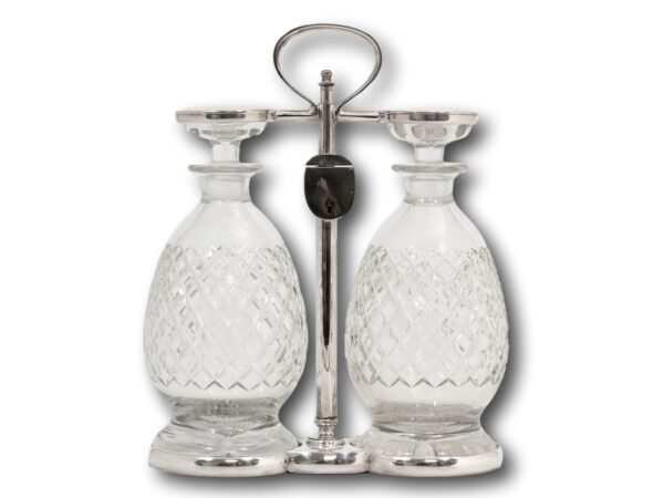Front of the Hukin & Heath Decanter Tantalus Set