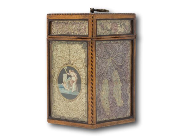 Side of the Paper Scroll tea caddy