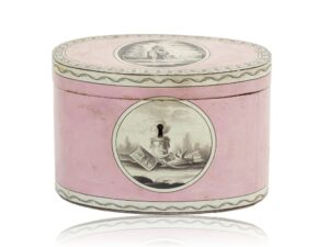 Overview of the Georgian Pink Spa Tea Caddy