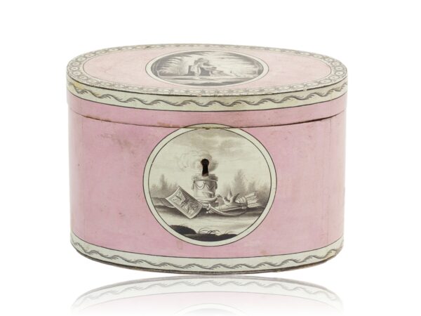 Overview of the Georgian Pink Spa Tea Caddy