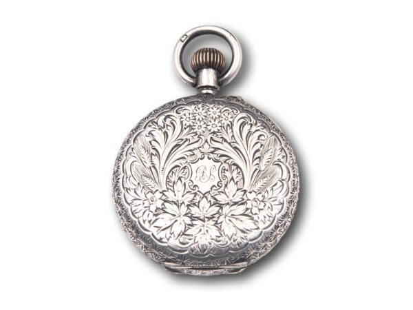 rear of the silver pocket watch