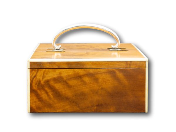 Side of the George Betjemann Satinwood & Silver Humidor