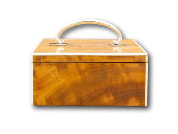 Side of the George Betjemann Satinwood & Silver Humidor
