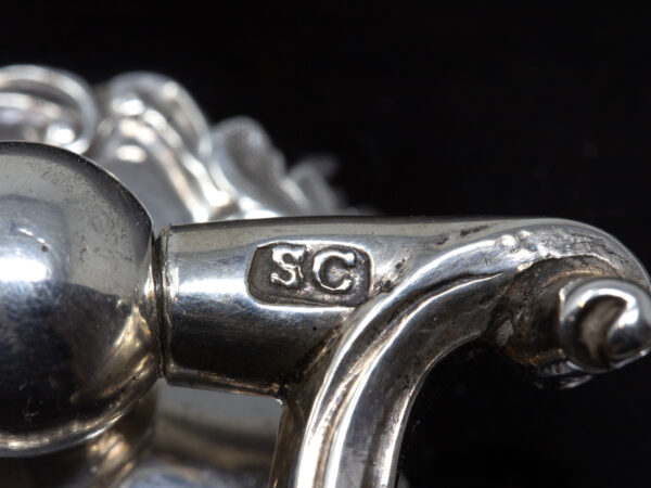 Close up of the Sterling Silver makers hallmark