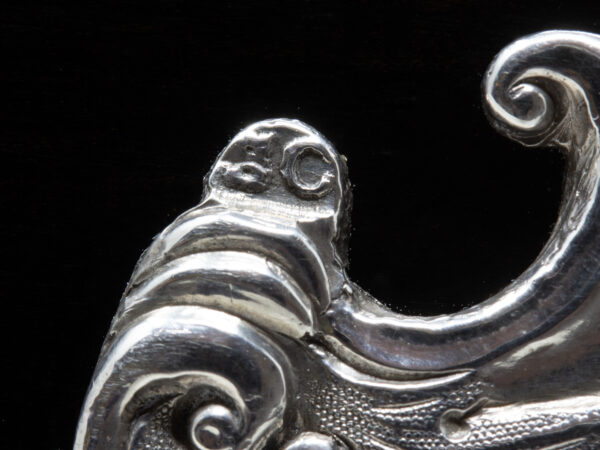Close up of the Sterling Silver makers hallmark