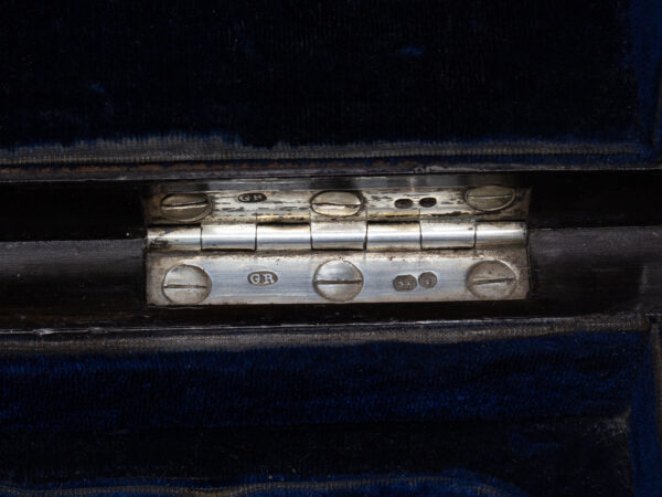 close up of the sterling silver hinges