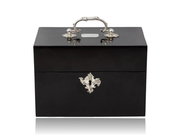 Front of the Victorian Ebonised Royal Prize Tea Chest