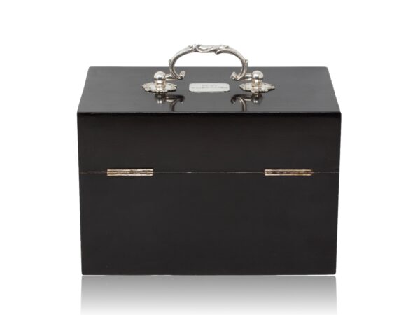 Rear of the Victorian Ebonised Royal Prize Tea Chest