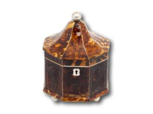 Overview of the regency octagonal tortoiseshell tea caddy
