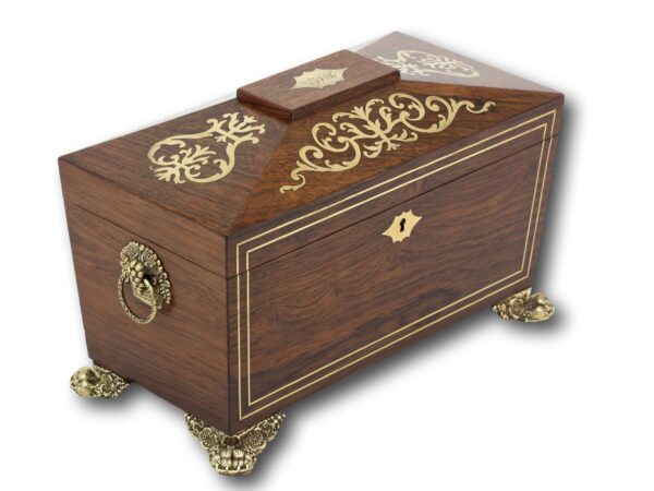 Front overview of the Rosewood Tea Caddy