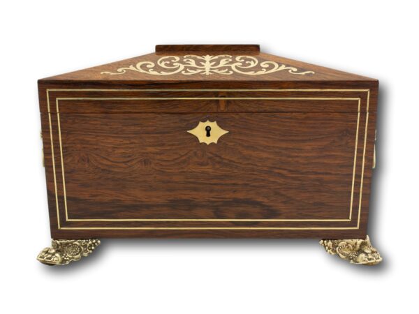 Front of the Rosewood Tea Caddy