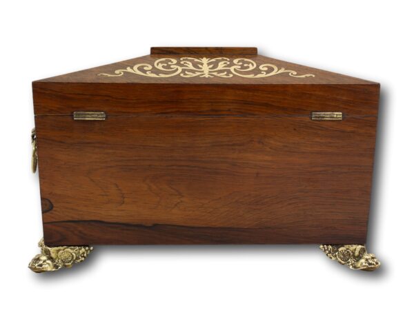 Rear of the Rosewood Tea Caddy