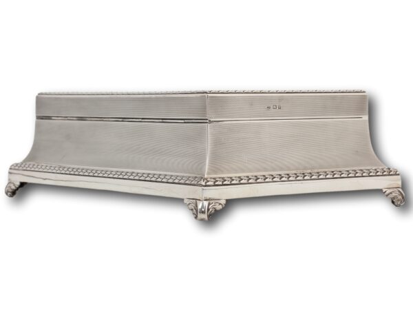 Rear overview of the sterling silver cigar box